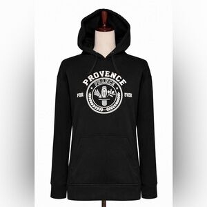 Provence France black & white sweatshirt hoodie.  M